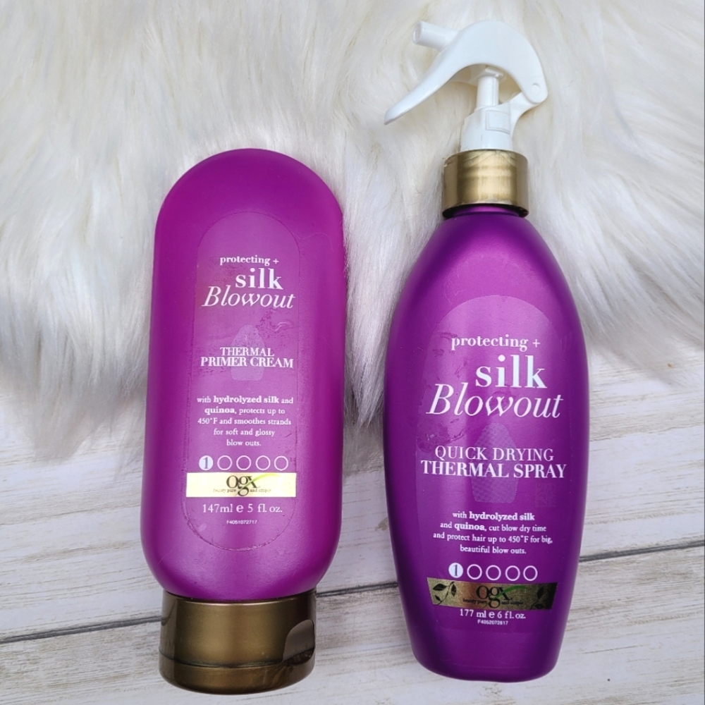 OGX Protecting + Silk Blowout Thermal Primer Hair Cream & Quick Drying Spray